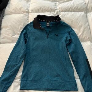 PINK Victoria's Secret Teal Quarter-Zip Sweatshirt